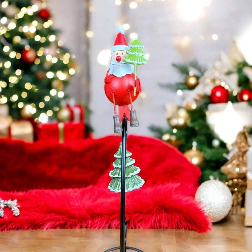 Metal‎ Santa C-Shaped Christmas Ornament With A Christmas Tree 6